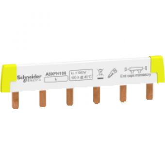 A9XPH106 - Acti 9 - comb busbar cut - 1P - type 1L - 18 mm pitch - 6 modules - 100A, Schneider Electric
