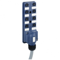 ABE9C1280L10 - IP67 passive splitter box - cable 10 m - with 8 channels M12 connector, Schneider Electric