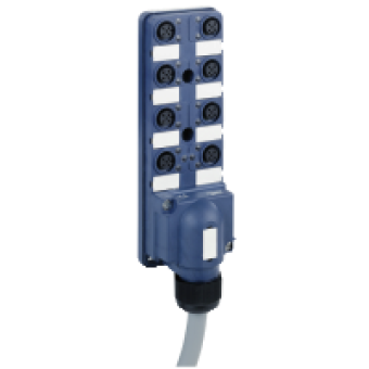 ABE9C1280L10 - IP67 passive splitter box - cable 10 m - with 8 channels M12 connector, Schneider Electric ABE9C1280L10 - IP67 passive splitter box - cable 10 m - with 8 channels M12 connector, Schneider Electric