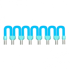 ABFC08R02B - commoning link for connection sub-base - for common DC - blue - 2 cm, Schneider Electric