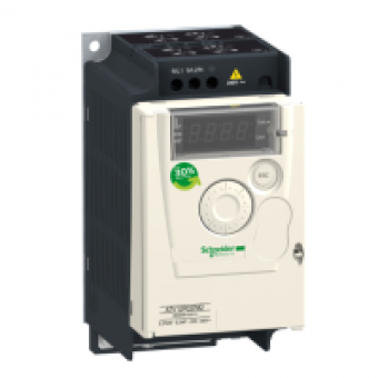 ATV12P037M2 - variable speed drive ATV12 - 0.37kW - 0.55hp - 200..240V - 1ph - on base plate, Schneider Electric