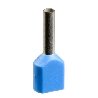 AZ5DE0071 - Cable end twin insulated 2x0 75mm² medium size blue plastic bag NF, Schneider Electric