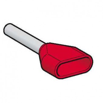 AZ5DE010D - Cable end twin insulated 2x1mm² medium size red dispenser-pack DIN, Schneider Electric