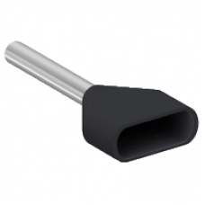 AZ5DE015 - Cable end twin insulated 2x1 5mm² medium size black dispenser-pack NF, Schneider Electric