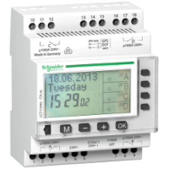 CCT15940 - Acti 9 - ITA - 4C yearly time switch - 24 hours + 7 days + year, Schneider Electric