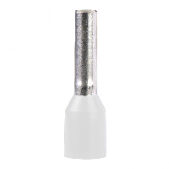 DZ5CE005D - Cable end insulated 0 5mm² medium size white 10 bags DIN, Schneider Electric