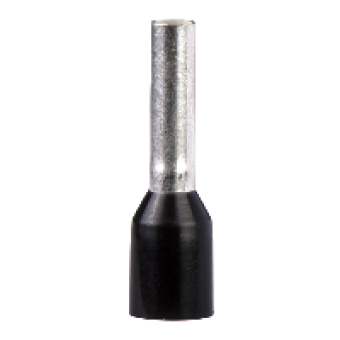DZ5CE0153D - Cable end insulated 1 5mm² long size black 10 bags DIN, Schneider Electric