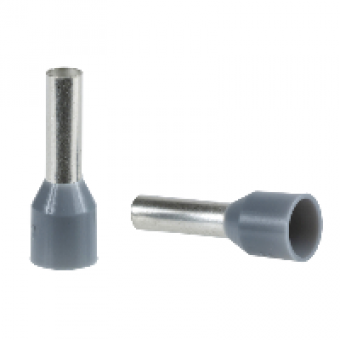 DZ5CE042D - Cable end insulated 4mm² medium size grey 10 bags DIN, Schneider Electric