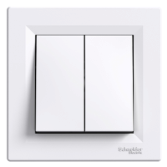 EPH0300121 - Asfora - 1pole 2-circuits switch -10AX screwless white, Schneider Electric