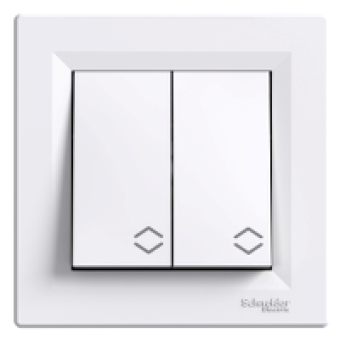 EPH0600121 - Asfora - double 2way switch - 10AX screwless terminals white, Schneider Electric