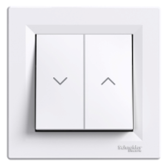 EPH1300121 - Asfora - roller blind pushbutton - screwless terminals - white, Schneider Electric