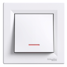 EPH1400121 - Asfora - 1pole switch -10AX screwless locator light white, Schneider Electric