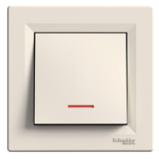 EPH1400123 - Asfora - 1pole switch -10AX screwless locator light cream, Schneider Electric