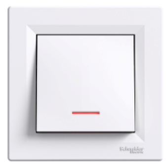 EPH1430321 - Asfora - 1pole switch -16AX lift terminals locator light white, Schneider Electric