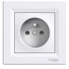 EPH2800121 - Asfora - single socket outlet with pin earth - 16A white, Schneider Electric