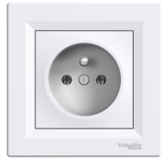 EPH2800121 - Asfora - single socket outlet with pin earth - 16A white, Schneider Electric