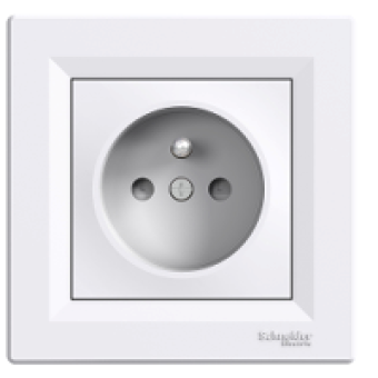 EPH2800221 - Asfora - single socket outlet with pin earth - 16A shutters white, Schneider Electric EPH2800221 - Asfora - single socket outlet with pin earth - 16A shutters white, Schneider Electric