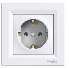EPH2900121 - Asfora - single socket outlet with side earth - 16A white, Schneider Electric