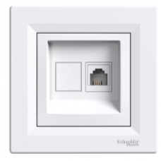 EPH4100121 - Asfora - single telephone outlet - RJ11 white, Schneider Electric