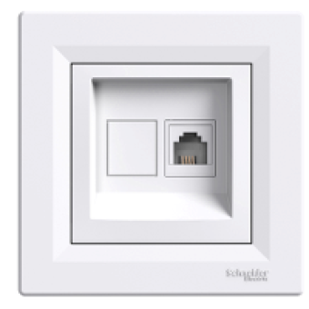 EPH4100121 - Asfora - single telephone outlet - RJ11 white, Schneider Electric