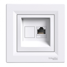 EPH4300121 - Asfora - single data outlet - RJ45 cat.5e UTP white, Schneider Electric