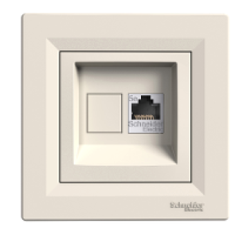 EPH4300123 - Asfora - single data outlet - RJ45 cat.5e UTP cream, Schneider Electric