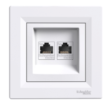 EPH4400121 - Asfora - double data outlet - RJ45 cat.5e UTP white, Schneider Electric