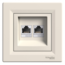 EPH4400123 - Asfora - double data outlet - RJ45 cat.5e UTP cream, Schneider Electric