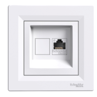 EPH4700121 - Asfora - single data outlet - RJ45 cat.6 UTP white, Schneider Electric