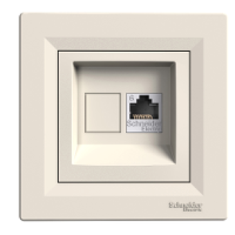 EPH4700123 - Asfora - single data outlet - RJ45 cat.6 UTP cream, Schneider Electric