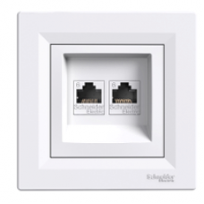 EPH4800121 - Asfora - double data outlet - RJ45 cat.6 UTP white, Schneider Electric