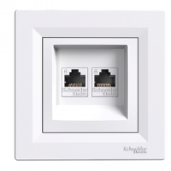EPH4800121 - Asfora - double data outlet - RJ45 cat.6 UTP white, Schneider Electric