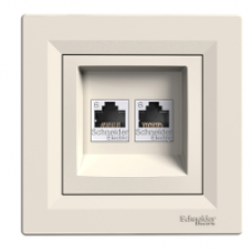 EPH4800123 - Asfora - double data outlet - RJ45 cat.6 UTP cream, Schneider Electric