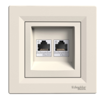 EPH4800123 - Asfora - double data outlet - RJ45 cat.6 UTP cream, Schneider Electric