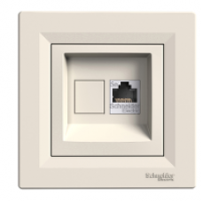 EPH5000123 - Asfora - single data outlet - RJ45 cat.5 STP cream, Schneider Electric