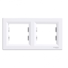 EPH5800221 - Asfora - horizontal 2-gang frame - white, Schneider Electric