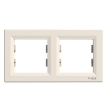 EPH5800223 - Asfora - horizontal 2-gang frame - cream, Schneider Electric