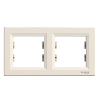 EPH5800223 - Asfora - horizontal 2-gang frame - cream, Schneider Electric