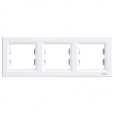 EPH5800321 - Asfora - horizontal 3-gang frame - white, Schneider Electric