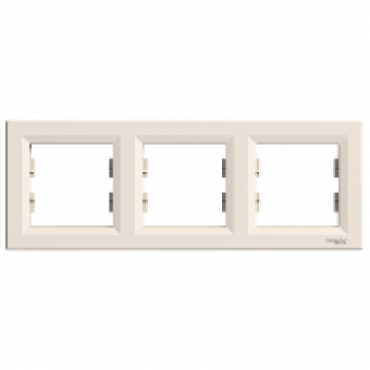 EPH5800323 - Asfora - horizontal 3-gang frame - cream, Schneider Electric