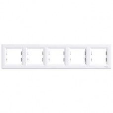EPH5800521 - Asfora - horizontal 5-gang frame - white, Schneider Electric