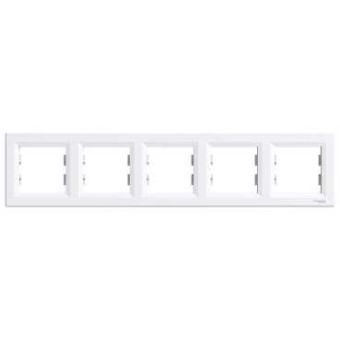 EPH5800521 - Asfora - horizontal 5-gang frame - white, Schneider Electric EPH5800521 - Asfora - horizontal 5-gang frame - white, Schneider Electric