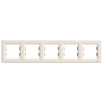 EPH5800523 - Asfora - horizontal 5-gang frame - cream, Schneider Electric EPH5800523 - Asfora - horizontal 5-gang frame - cream, Schneider Electric