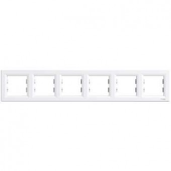 EPH5800621 - Asfora - horizontal 6-gang frame - white, Schneider Electric EPH5800621 - Asfora - horizontal 6-gang frame - white, Schneider Electric
