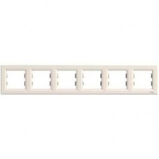 EPH5800623 - Asfora - horizontal 6-gang frame - cream, Schneider Electric