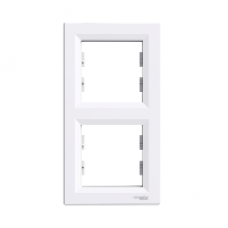 EPH5810221 - Asfora - vertical 2-gang frame - white, Schneider Electric