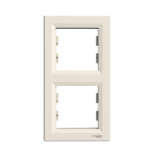 EPH5810223 - Asfora - vertical 2-gang frame - cream, Schneider Electric