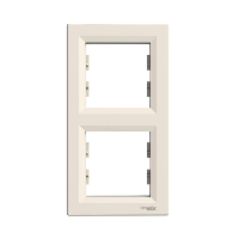 EPH5810223 - Asfora - vertical 2-gang frame - cream, Schneider Electric