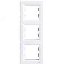 EPH5810321 - Asfora - vertical 3-gang frame - white, Schneider Electric