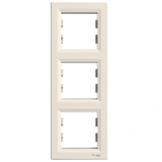 EPH5810323 - Asfora - vertical 3-gang frame - cream, Schneider Electric